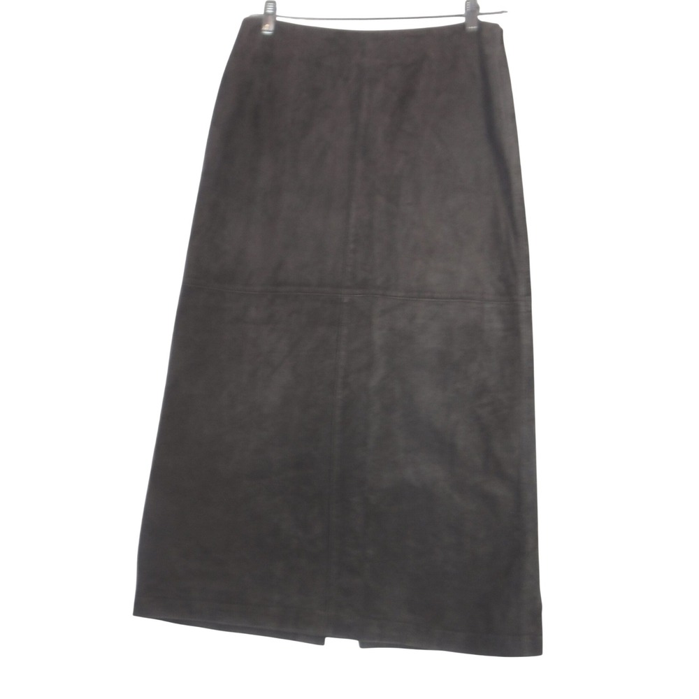 Women's Chocolate Brown Leather Suede Skirt